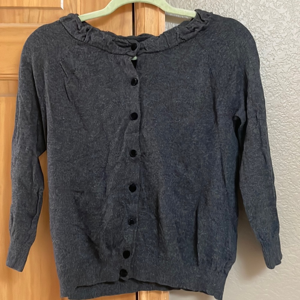 LOFT Cardigan Medium Petite Dark Grsy